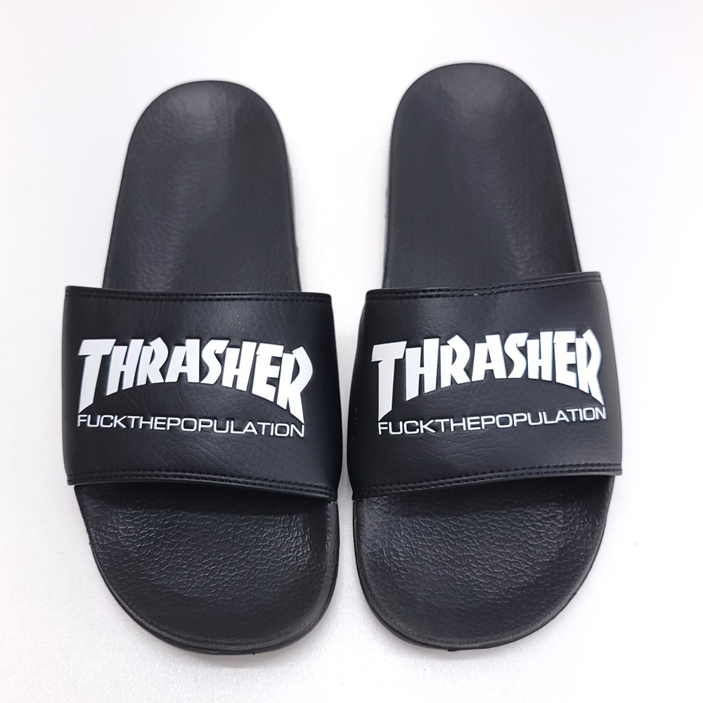 FTP X Thrasher Slides Mens Size 9 Black RARE‎